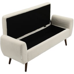 Living and Home Teddy Fur Upholstered Storage Bench - Cream - Wilko - thumbnail 4