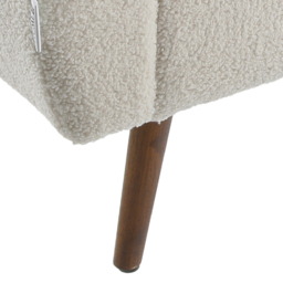 Living and Home Teddy Fur Upholstered Storage Bench - Cream - Wilko - thumbnail 6
