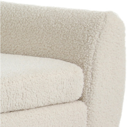 Living and Home Teddy Fur Upholstered Storage Bench - Cream - Wilko - thumbnail 5