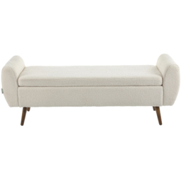 Living and Home Teddy Fur Upholstered Storage Bench - Cream - Wilko - thumbnail 3