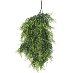 Leaf Green Foliage Hanging Artificial Plant 3ft - Size: 85 x 40 x 12cm - Wilko - thumbnail 1