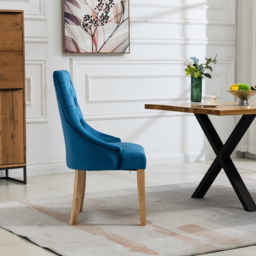 Artemis Home Ravenna Set of 2 Blue Velvet Dining Chair - Wilko - thumbnail 5