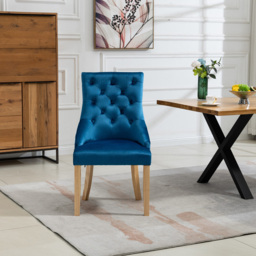 Artemis Home Ravenna Set of 2 Blue Velvet Dining Chair - Wilko - thumbnail 3