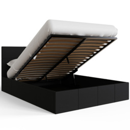 GFW King Size Black Faux Leather End Lift Ottoman Bed with Bonnell Mattress - Wilko - thumbnail 5