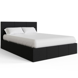 GFW King Size Black Faux Leather End Lift Ottoman Bed with Bonnell Mattress - Wilko - thumbnail 4