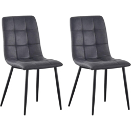 Henri Set of 4 Dark Grey Faux Suede Leather Dining Chairs - MCC - Wilko - thumbnail 3