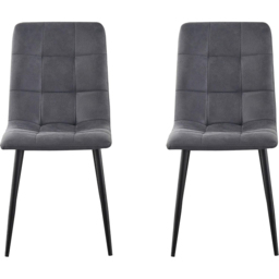 Henri Set of 4 Dark Grey Faux Suede Leather Dining Chairs - MCC - Wilko - thumbnail 4