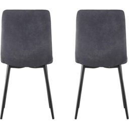 Henri Set of 4 Dark Grey Faux Suede Leather Dining Chairs - MCC - Wilko - thumbnail 5