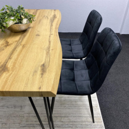 Kosy Koala 4 Seater Wood and Velvet Dining Set Black - Multi - Wilko - thumbnail 5