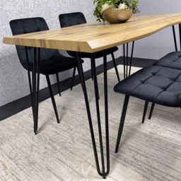 Kosy Koala 4 Seater Wood and Velvet Dining Set Black - Multi - Wilko - thumbnail 6