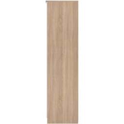 Crowndale Contrast 3 Door 2 Drawer White Matt and Bardolino Oak Mirrored Wardrobe Ready Assembled - White Matt & Bardolino Oak - Wilko - thumbnail 4