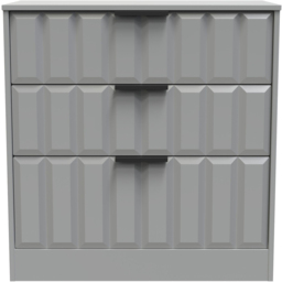 Crowndale New York 3 Drawer Dusk Grey Deep Chest of Drawers Ready Assembled - Wilko - thumbnail 4