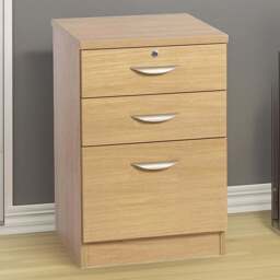 R White Cabinets 3 Drawer Brown Storage Unit - Size: 72.8 x 47.9 x 54cm - Wilko