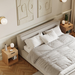 Vida Designs Trega Single Drawer Single Shelf Pine Bedside Cabinet Set of 2 - Wilko - thumbnail 5