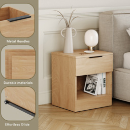 Vida Designs Trega Single Drawer Single Shelf Pine Bedside Cabinet Set of 2 - Wilko - thumbnail 7