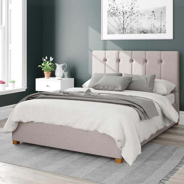 Aspire Hepburn Single Off White Eire Linen Ottoman Bed - Aspire Beds - Wilko - image 1