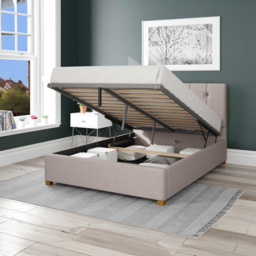 Aspire Hepburn Single Off White Eire Linen Ottoman Bed - Aspire Beds - Wilko - thumbnail 3