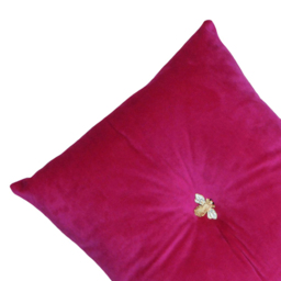 Paoletti Bumble Bee Fuchsia Velvet Cushion - Size: 50 x 30cm - Pink - Wilko - thumbnail 3