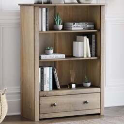 VIDA DESIGNS Panama Single Drawer 3 Shelf Bookcase - Brown - Wilko - thumbnail 1