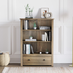 VIDA DESIGNS Panama Single Drawer 3 Shelf Bookcase - Brown - Wilko - thumbnail 4