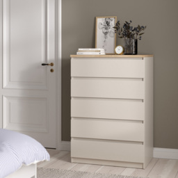 Florence Naia 5 Drawer Cashmere Jackson Hickory Chest of Drawers - Brown - Furniture To Go - Wilko - thumbnail 7