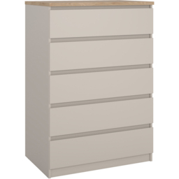 Florence Naia 5 Drawer Cashmere Jackson Hickory Chest of Drawers - Brown - Furniture To Go - Wilko - thumbnail 3
