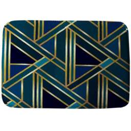 Benjamin Tate Design Gold and Teal Geometric Pattern Bath Mat 50 x 80cm - Wilko - thumbnail 1