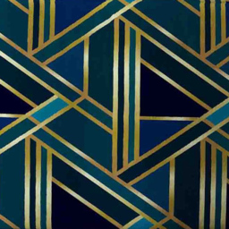 Benjamin Tate Design Gold and Teal Geometric Pattern Bath Mat 50 x 80cm - Wilko - thumbnail 4