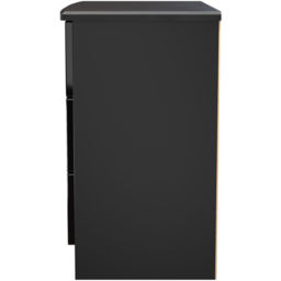 Crowndale Knightsbridge 3 Drawer Black Gloss and Black Chest of Drawers Ready Assembled - Black Gloss & Black - Wilko - thumbnail 5