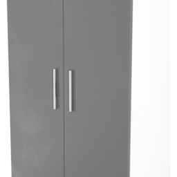 Crowndale Contrast 2 Door 2 Drawer Dusk Grey and White Tall Wardrobe Ready Assembled - Dusk Grey & White - Wilko - thumbnail 5