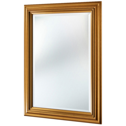 Yearn Gold Framed Contemporary Bevelled Wall Mirror 100.5 x 72.5cm - Size: 100 x 72cm - Wilko