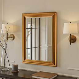 Yearn Gold Framed Contemporary Bevelled Wall Mirror 100.5 x 72.5cm - Size: 100 x 72cm - Wilko - thumbnail 3