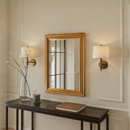 Yearn Gold Framed Contemporary Bevelled Wall Mirror 100.5 x 72.5cm - Size: 100 x 72cm - Wilko - thumbnail 4