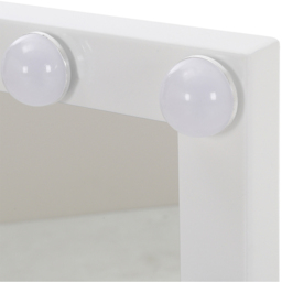 Living and Home Hollywood Style Lighted Rectangular Makeup Mirror with Base - Size: 54.5 x 42 x 12cm - White - Wilko - thumbnail 5
