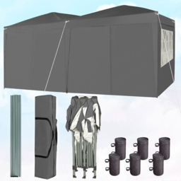 Grey 3 x 6m Pop Up Gazebo with Weight Bags and Removable Side - MCC - Wilko - thumbnail 3