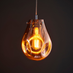 Merano Perugia Small Metallic Glass Copper Pendant Ceiling Lamp - Size: 22 x 22 x 157cm - Chrome - Wilko - thumbnail 3