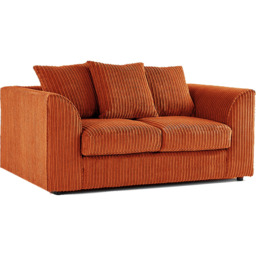 Luxor 4 Seater Orange Jumbo Cord Scatter Back Sofa Suite - Wilko - thumbnail 4