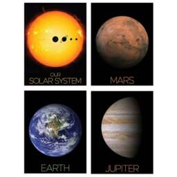 Artery8 Solar System and Planets Wall Art Print 30 x 41cm 4 Pack - Size: 40.5 x 30.5 x 0.3cm - Multi - Wilko - thumbnail 1