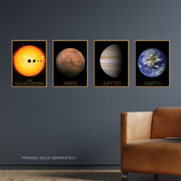 Artery8 Solar System and Planets Wall Art Print 30 x 41cm 4 Pack - Size: 40.5 x 30.5 x 0.3cm - Multi - Wilko - thumbnail 3