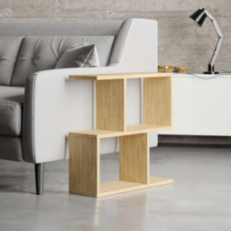 Decortie Homemania 4 Shelf Oak Wooden Side Table - Size: 60 x 60 x 19.5cm - Cream - Wilko - thumbnail 7