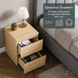 VIDA DESIGNS Denver 2 Drawer Pine Bedside Table - Wood - Wilko - thumbnail 7