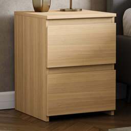 VIDA DESIGNS Denver 2 Drawer Pine Bedside Table - Wood - Wilko - thumbnail 1