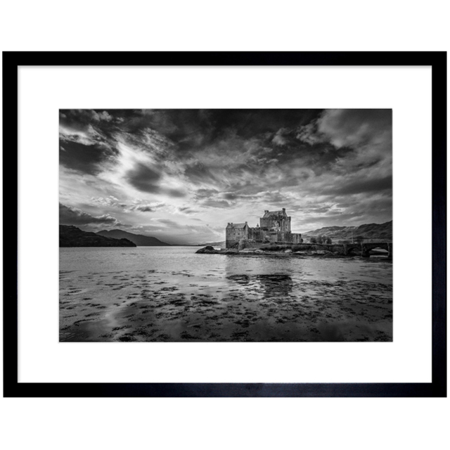 Wee Blue Coo Eilean Donan Castle Scottish Landscape Photo Framed Wall Art Print 30 x 41cm - Size: 43.3 x 33.3 x 1.5cm - Black - Wilko - image 1