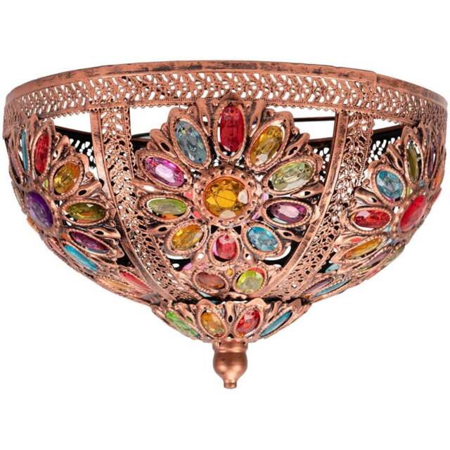 ValueLights Samia Bronze Moroccan Style Easy Fit Uplighter - Size: 23 x 34 x 34cm - Multi - Wilko - image 1