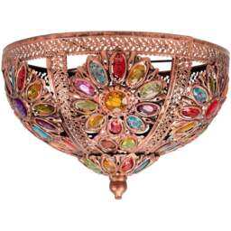ValueLights Samia Bronze Moroccan Style Easy Fit Uplighter - Size: 23 x 34 x 34cm - Multi - Wilko