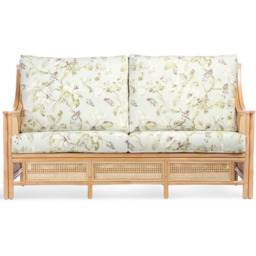 Desser Chester 5 Seater Natural Rattan Floral Fabric Sofa Set - Green - Wilko - thumbnail 4