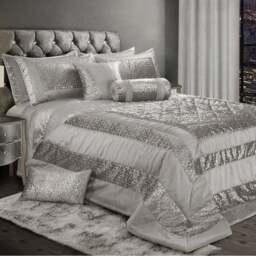 Intimates Vera King Size Silver Bedspread - Grey - Wilko