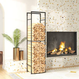 Outsunny Black Metal Firewood Log Holder with Adjustable Shelf 170 x 31 x 45cm - Size: 170 x 45 x 31cm - Wilko - thumbnail 5