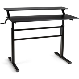 Costway Black 2 Tier Height Adjustable Standing Desk with Crank Handle - Size: 132.1 x 76.2 x 10.16cm - Wilko - thumbnail 3