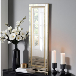 Yearn Timeless Gold Brass Tall Bevelled Wall Mirror 136 x 45cm - Wilko - thumbnail 3